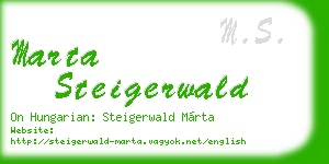 marta steigerwald business card