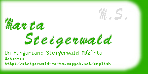 marta steigerwald business card